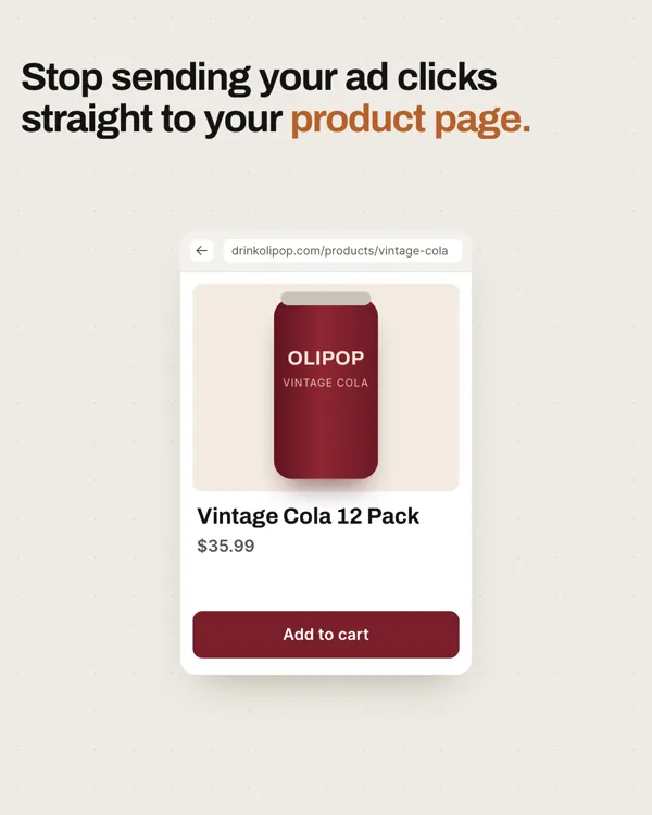 Landra's ad sends clicks to Olipop's product page
